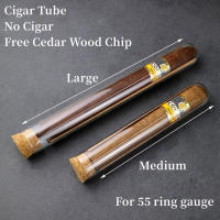 Cuba Cigare Moisturizing Tube Portable Transparent Glass Ciger Case Holder Built-in Cedar Wood Chip Mini Humidor Smking Accessories