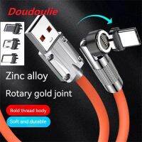 Doudoulie 120W 6A ซุปเปอร์สายชาร์จแบบเร็ว1.2M หมุน180องศาประเภท-C หัว/ที่ชาร์จแอนดรอยด์สายซิลิโคนเหลวสำหรับเกมโทรศัพท์มือถือ