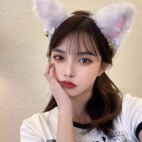 【YF】 2pcs Cat Ear Bow Headband Necklace Claw Gloves Cosplay Plush Bell Hairband Women Girl Masquerade Party Headwear Hair