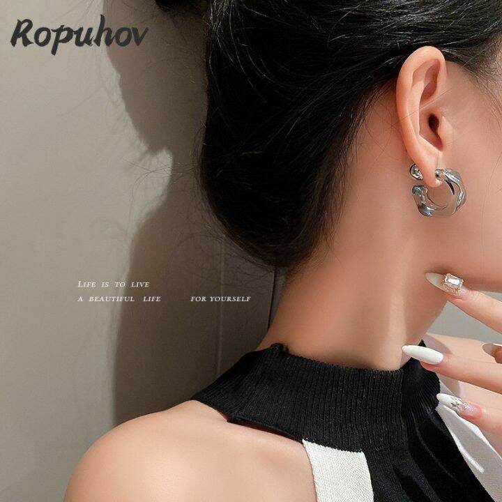 ropuhov-2021เครื่องประดับเงิน925ใหม่ต่างหูอะคริลิครูปตัว-c-บุคลิกภาพต่างหูเกาหลีแวววาว