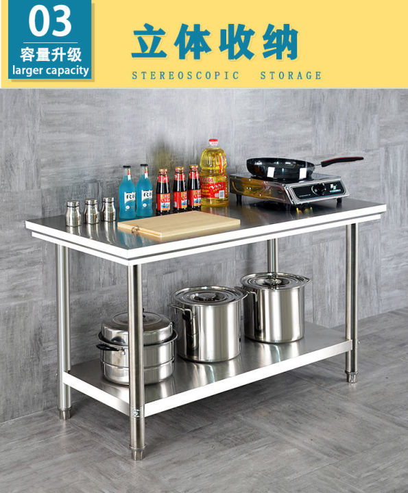 double-layer-stainless-steel-workbench-kitchen-workbench-two-layer-thickening-table-restaurant-cutting-table-packing-table