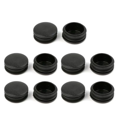 10Pcs Black Plastic Furniture Leg Plug Blanking End Cap Bung For Round Pipe Tube Pipe Fittings Accessories