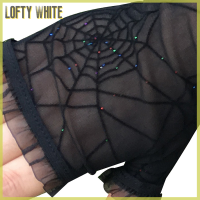 ถุงมือปลอกแขนใยแมงมุมสีขาวชุดแฟนซีคอสเพลย์เครื่องประดับชุดแต่งกายวันฮาโลวีน