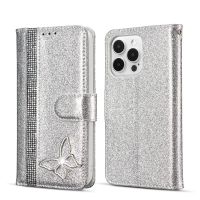 ✽™ Glitter Butterfly Case For iPhone 14 13 12 11 Pro Max X XR XS Max 8 7 Plus SE 2020 2022 Mini Luxury Flip leather Case Cover