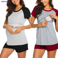 Pajamas Set For  Women Maternity Sleepwear Nursing Clothes Summer Cotton Breastfeeding Nightwear Home Wear Tops Shorts