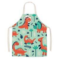 Cartoon Dinosaur Cute Apron Childrens Kitchen Baking Parent-child Apron Apron Creative Animal Print Overalls Aprons Woman