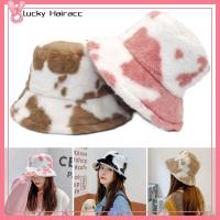 LUCKY HAIRACC อบอุ่นและอบอุ่น หมวกทรงถัง นุ่มนุ่มๆ ลายวัวลาย หมวกชาวประมงหมวก กิจกรรมกลางแจ้งกลางแจ้ง ลำลองแบบสบายๆ หมวกปานามา ชายหญิง