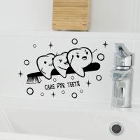 ❁ A meter wall English teeth toothbrush bubble wall sticker background wall bathroom wash and dress adornment wall stickers