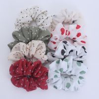 2PCS Trendy Women Hair Scrunchies Chiffon Elastic Hair Bands Soft Hair Tie Dot amp; Heart Hair Gum Hair Holder Hair Accessories