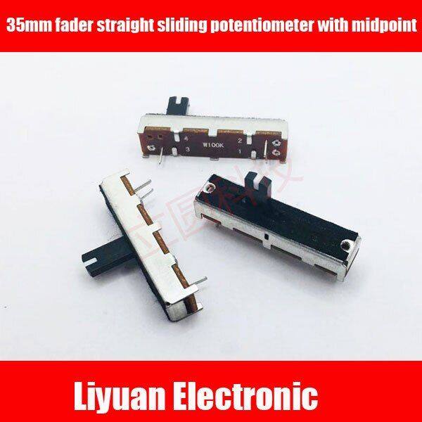 5pcs 35mm fader straight sliding potentiometer with midpoint 3pin ...