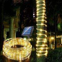 ZZOOI 5/10/20m Solar LED Strip Rope Tube Fairy Light String Outdoor Waterproof for Wedding Christmas Party Garden PathwayGarland Decor