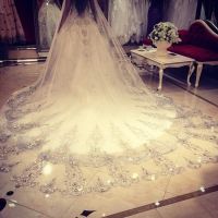 3 Meter One Layer Wedding Veil With Comb White Lace Edge  Cathedral  Bridal   VEIL Hair Accessories