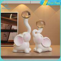 Moon Hope 2ชิ้นรูปปั้นช้างคู่เครื่องประดับที่ทันสมัยสำหรับชั้นวางตั้งโต๊ะ