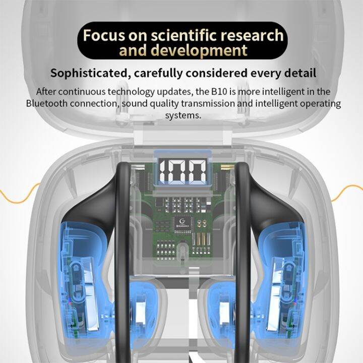 หูฟังบลูทูธไร้สาย5-0บลูทูธ-b10พร้อมจอแสดงผลดิจิตอล-led-และกล่องชาร์จใช้ได้กับอุปกรณ์ระบบ-ios-และ-android