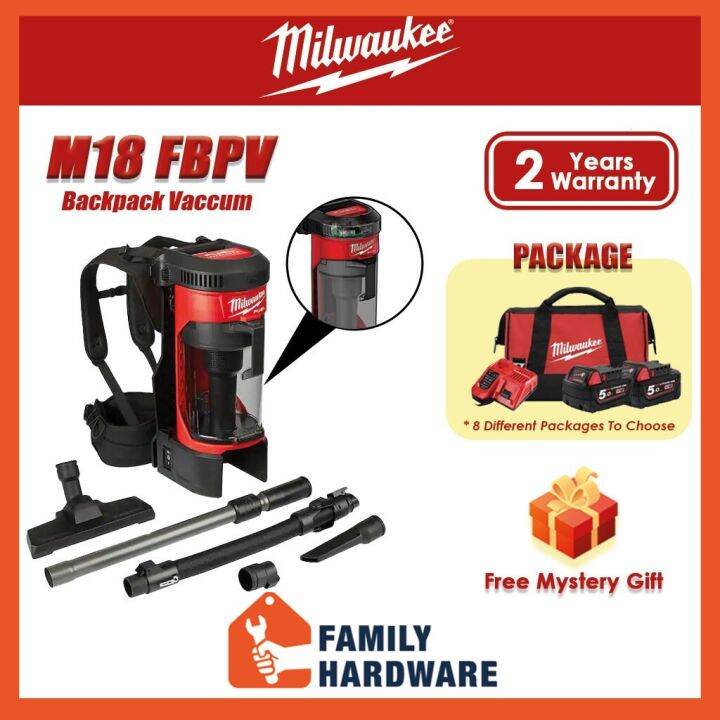 MILWAUKEE M18 FBPV M18 FUEL™ Backpack Vacuum Back Pack M18FBPV With HEPA Filter / Brushless