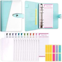 A6 PU Budget Binder,Cash Envelopes for Budgeting with Zipper Cash Envelopes,12 Budget Envelope,24 Self-Adhesive Label