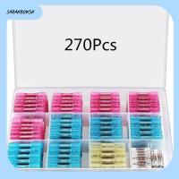 SARAHBOWSH 270Pcs ฉนวนกันความร้อน ขั้วต่อปลายท่อหด 26-10 AWG กันน้ำกันน้ำได้ ชุดขั้วต่อสายไฟ พร้อมกล่องเก็บของ เกรดทางทะเล ขั้วก้นขั้ว ยานยนต์สำหรับรถยนต์