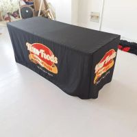 Morris8 6ft Custom Printing Personalize Logo Open Back Fitted Table Cloth