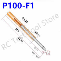 100PCS P100-F1 Spring Test Probe P100-F Test Pin เครื่องมือทดสอบ 33.35 มม.Dia 1.36 มม.ปลายเข็มชุบนิกเกิลหัว dia 0.99 มม.Pogo Pin-invy32 shop