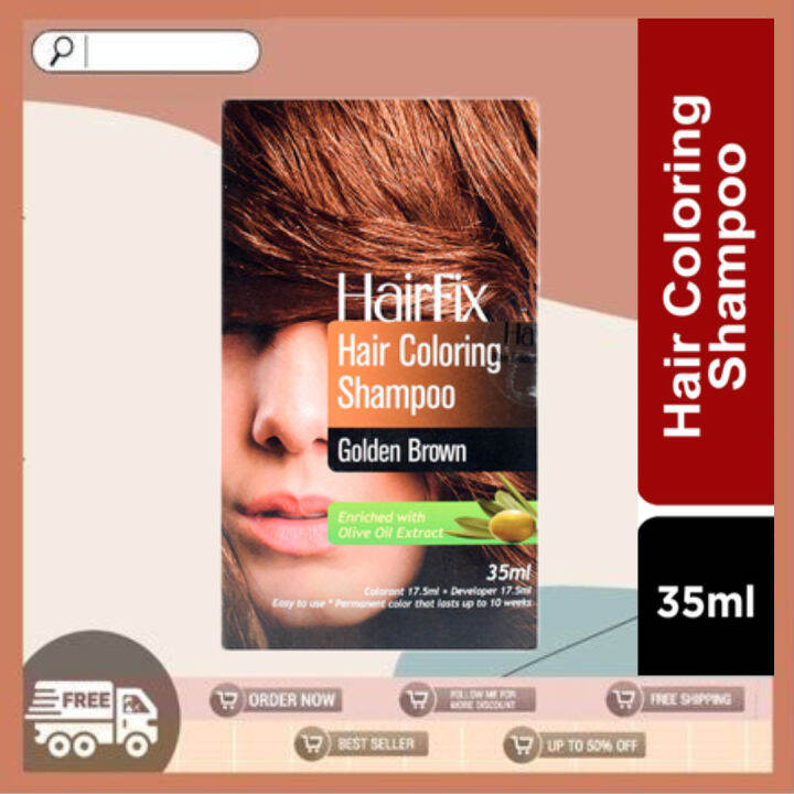 HAIRFIX Golden Brown Hair Color Shampoo 35ml Lazada PH
