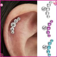 XUESHE 1Pcs ผู้หญิง 16G สแตนเลสบาร์ เจาะหู เครื่องประดับร่างกาย กระดูกอ่อน Helix Tragus ต่างหูสตั๊ด