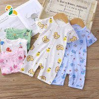 I baby store เสื้อตัวต่อตัวในฤดูร้อนของทารก บางเบา สูดอากาศหน่อย การ์ตูน สบายผิว ชุดเด็กแรกเกิด 0-3 เดือน JZB1437