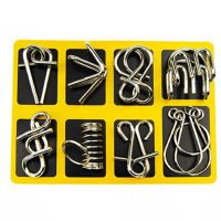 8pcsSet Metal Montessori Puzzle Wire IQ Mind in Teaser Puzzles Children s Interactive Game Reliever Educational Toys