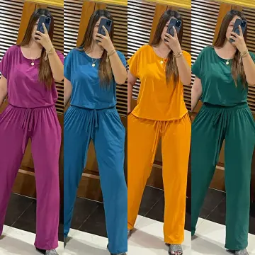 Casual formal terno pants plus size women's clothing summer/autumn strech  cotton round-neckline for daily use cloth