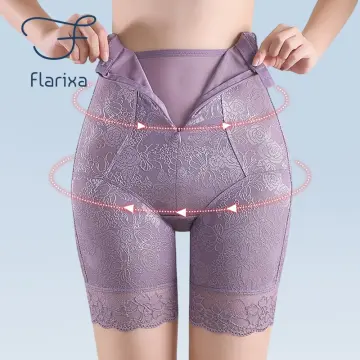 Flarixa High Waist Tummy Control Pants Women Flat Belly Shaping Panties  Breasted Body Shaper Butt Lift Shorts Slimming Underwear