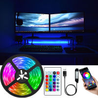 หลอดไฟ LED Strip USB บลูทูธ RGB 5โวลต์ LED RGB ไฟ5050ที่มีความยืดหยุ่นหลอดไฟ LED ริบบิ้นทีวีสก์ท็อปหน้าจอแสงไฟ Luces ไดโอดเทป