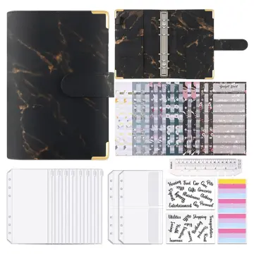 25pcs A6 Pu Leather Budget Binder Set, Binder Cover Personal Planner Binder  For Money Saving Cash E