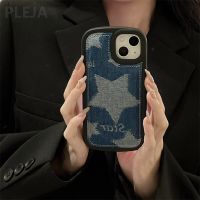 [HOT D] เคสโทรศัพท์แฟชั่นผ้ายีนส์ดาวสำหรับ iPhone 14 13 12 11 Pro Max เคสป้องกันซิลิโคนน่ารักสำหรับ Iphone 14pro และ Android