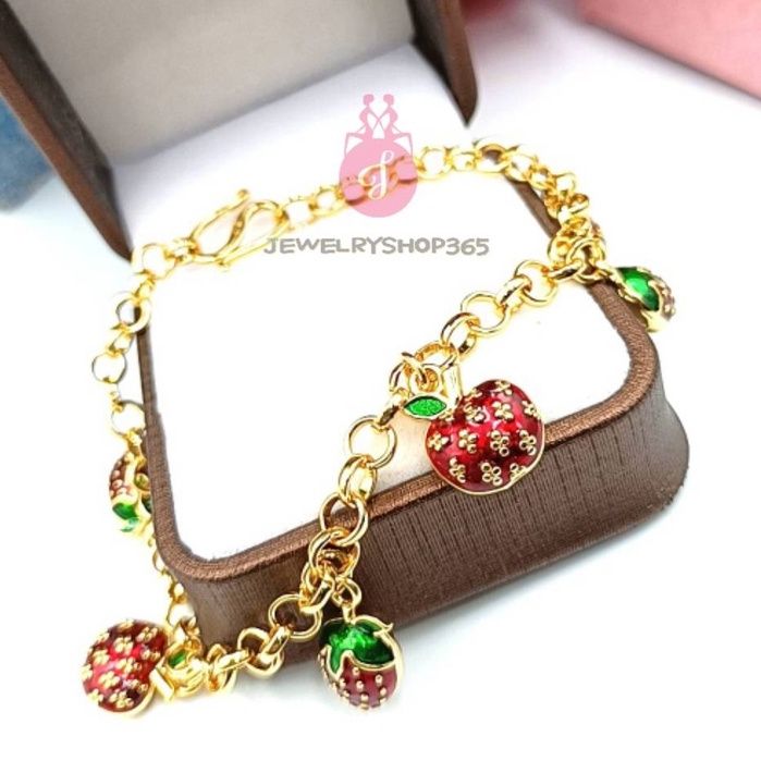 jijlshop-365-k370-สร้อยข้อมือห้อยตุ้งติ้งลงยา-สร้อยข้อมือแฟชั้น-สร้อยข้อมือสวยๆ