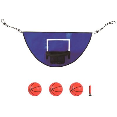 Trampoline Basketball Hoop Blue Basketball Rack with Mini Basketball Easy to Install Basketball Hoop Trampoline for Breakaway Safe Dunking