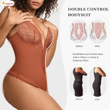 Evening Gown Shapewear Lace Deep V Neck Backless Breathable Women Tummy  Control Shapewear For Party