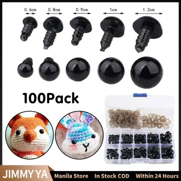 100PCS Plastic Safety Crochet Eyes with 100PCS Washers for Crochet Crafts  (0.24Inch/6mm) 