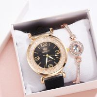 【Ready Stock】jam tangan perempuan Jam tangan fesyen wanita jam tangan tali pu kulit sederhana pasangan jam tangan jam tangan berlian jam tangan dua jam sukan jam tangan