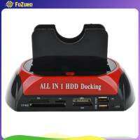 FoZueo HDD Docking Base SATA IDE Dual USB 2.0 Clone เครื่องอ่านการ์ดฮาร์ดไดรฟ์ US Plug