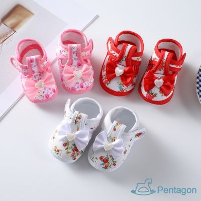 hiLuoJiangQuShuangYangYou รองเท้าผ้าใบ สไตล์เจ้าหญิง แฟชั่นฤดูร้อน สําหรับเด็กทารกแรกเกิด อายุ 0-12 เดือน