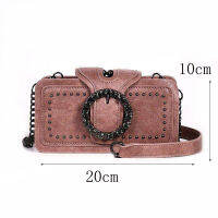 2021 New Retro Women Shoulder Bags Diamond Flap Cross-body Bag Machine Punk Style All-match Messenger Bags Heavy Metal Fashion