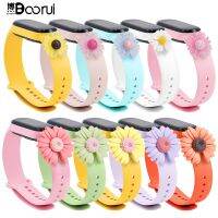 BOORUI Plastic Flowers Miband 5 6 Strap Lovely Animal my band 3 4 5 6 bracelet replacement strap for xiaomi mi band 5 6 Newest Smartwatches