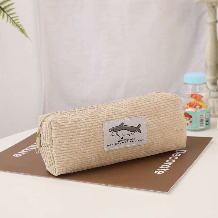 pencil-holder-with-kawaii-prints-pencil-pouch-corduroy-pen-case-cute-pencil-case-shark-stationery-holder