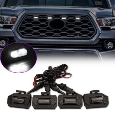 4PCS LED Front Grill Lights for Toyota Tacoma Raptor TRD Off Road Sport 2020 2021 External Grill Lamp