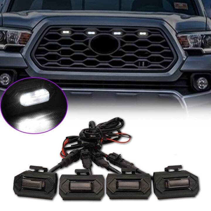 4PCS LED Front Grill Lights for Toyota Raptor TRD Off Road Sport