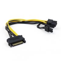 15 Pin SATA Male To 8pin(6 2) PCI-E Male Video Card Power Supply Adapter Data Cables SATA To PCI Express Power Adapter Cable