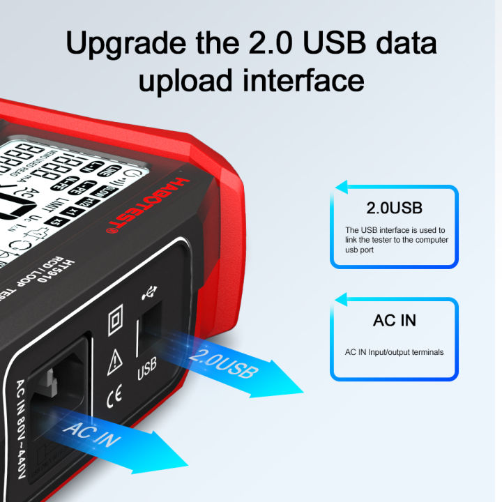 habotest-ht5910-cat-iii-1000v-insulation-tester-เครื่องทดสอบกระแสไฟฟ้ารั่ว-เครื่องทดสอบความต้านทานวงจร-digital-rcd-loop-tester-เครื่องวัดความต้านทานสายดิน