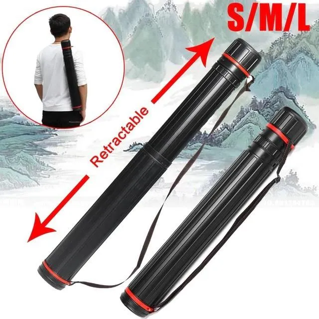 Poster Tube with Strap, Black Expandable Storage Tube, Holder