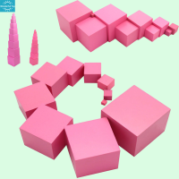 WT【ready stock】SKDK Kids Montessori Wooden Pink Blocks Tower Building Toy Smart Puzzle Wooden Shape Stacking Toy Math Early Educational Toy ของเล่นเด็กผู้หญิง ของเล่นฮิตในtiktok【cod】