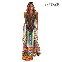 COD DSFGRDGHHHHH MOVOKAKA Spring Summer Long Dress Women Beach Casual Loose Holiday Ethnic Style Dresses Woman Sleeveless V Neck Maxi Dress Women