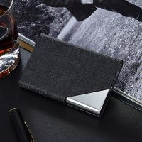 Stainless steel card case fashion flip card box pu oracle bone grain card case enterprise can engrave logo --A0509